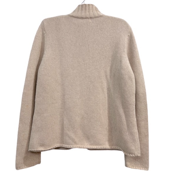 LL Bean Vintage Zip Front Mock Neck Wool Cardigan - Picture 2 of 7